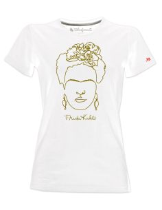 T-shirt woman Frida Kahlo Official Gold Line Art style - Blasfemus