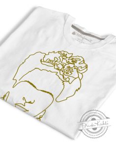 T-shirt woman Frida Kahlo Official Gold Line Art style - Blasfemus