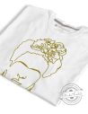 T-shirt donna Frida Kahlo Ufficiale stile Line Art - bianca - oro