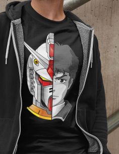 T-Shirt Gundam robot Amuro Ray cartoon 80s - Blasfemus