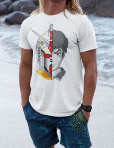 T-Shirt Gundam robot Amuro Ray cartoon 80s - Blasfemus