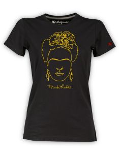 T-shirt woman Frida Kahlo Official Gold Line Art style - Blasfemus