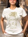 T-shirt woman Frida Kahlo Official Gold Line Art style - Blasfemus