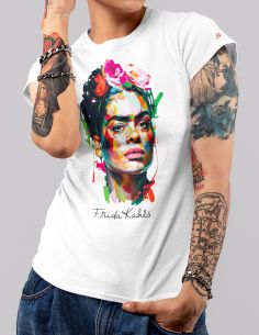 T-shirt woman Frida Kahlo Official colors energy art style - Blasfemus