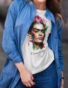 T-shirt woman Frida Kahlo Official colors energy art style - Blasfemus