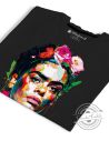 T-shirt donna Frida Kahlo Ufficiale stile colors energy art - nera