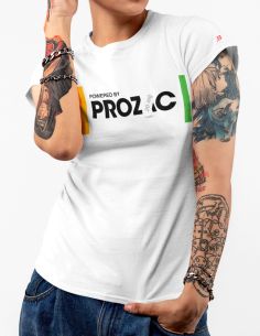 T-shirt woman powered by psychiatric drugs proz c - Blasfemus