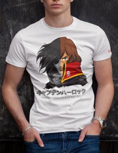 T-Shirt Uomo Capitan Harlock - Anime Cartoni Animati Anni 80 -