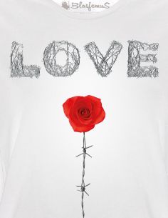 T-shirt donna - Love rosa e filo spinato - Blasfemus