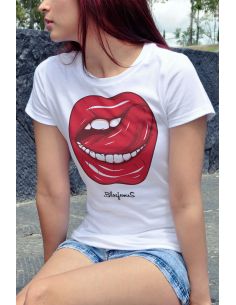 T-shirt donna - Bocca lingua red passion blasfemus