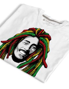 t-shirt Bob Marley Blasfemus bianca