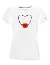 T-shirt donna - Cuore e rosa centrale Blasfemus