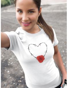 T-shirt donna - Cuore e rosa centrale Blasfemus