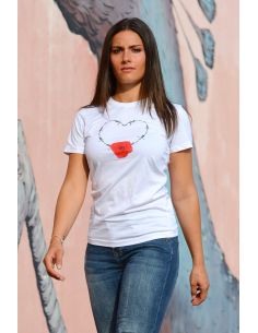 T-shirt donna - Cuore e rosa centrale Blasfemus