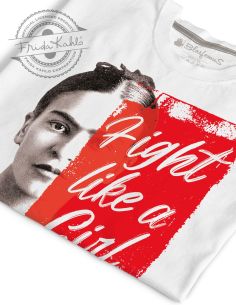 T-shirt donna - Frida Khalo Ufficiale scritta Fight like a Girl - Blasfemus