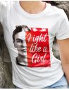 T-shirt donna - Frida Khalo Ufficiale scritta Fight like a Girl - Blasfemus