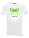 Space Invaders T-Shirt 80s Vintage Nerd - white